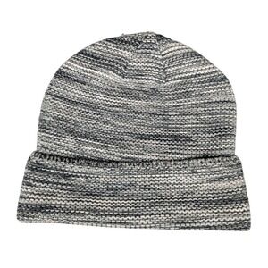 Adidas Marled Knit Beanie Hat Black White Gray Ribbed Cuff Logo OSFM